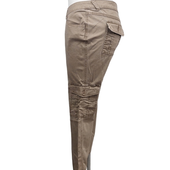 a. n. a. Cargo Boyfriend Pant Modern Fit 16P Neutral Tan Ankle Trouser - Picture 4 of 8